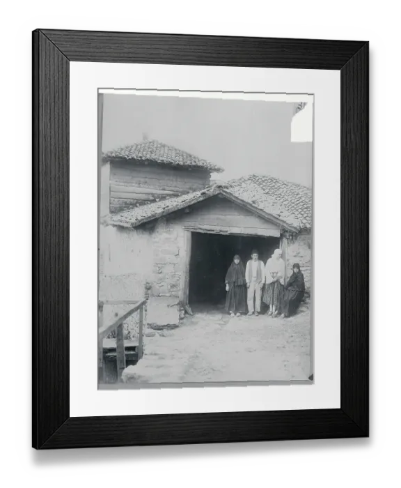 Framed Print : Queen Marie Posing in Front of Her Help Framed Print : Queen Marie Posing in Front of Her Help