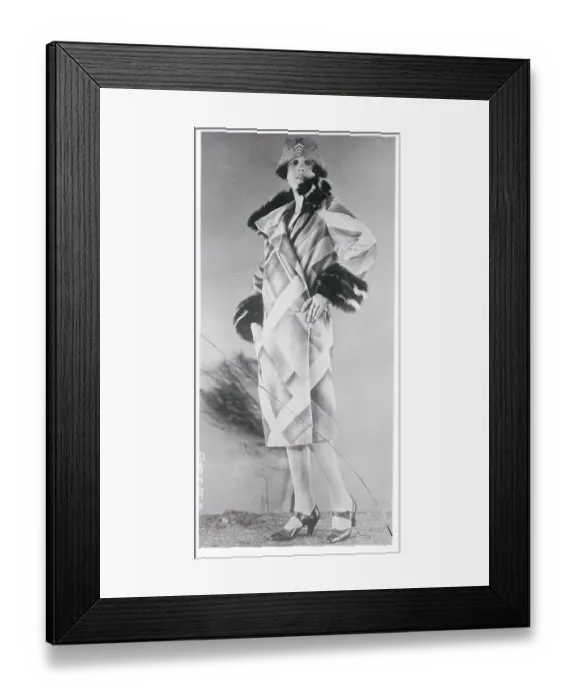 Framed Print : Model Wearing Unique Fall Coat
