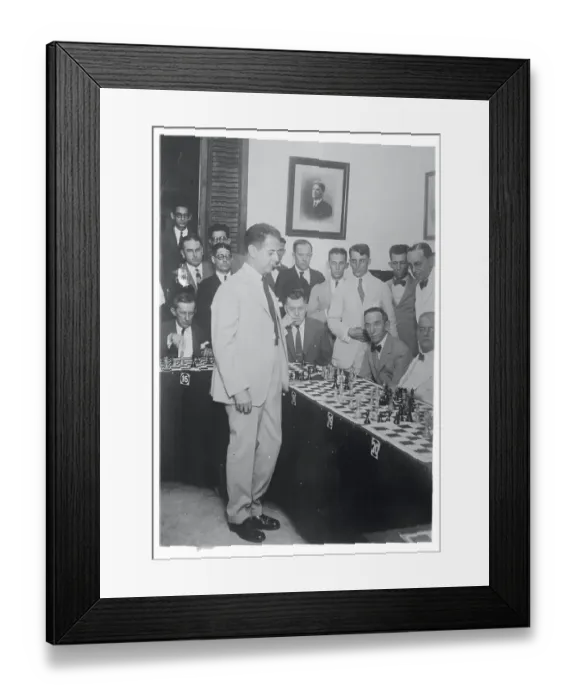 Framed Print : Raoul Capablanca Standing Near Chess Players Framed Print : Raoul Capablanca Standing Near Chess Players
