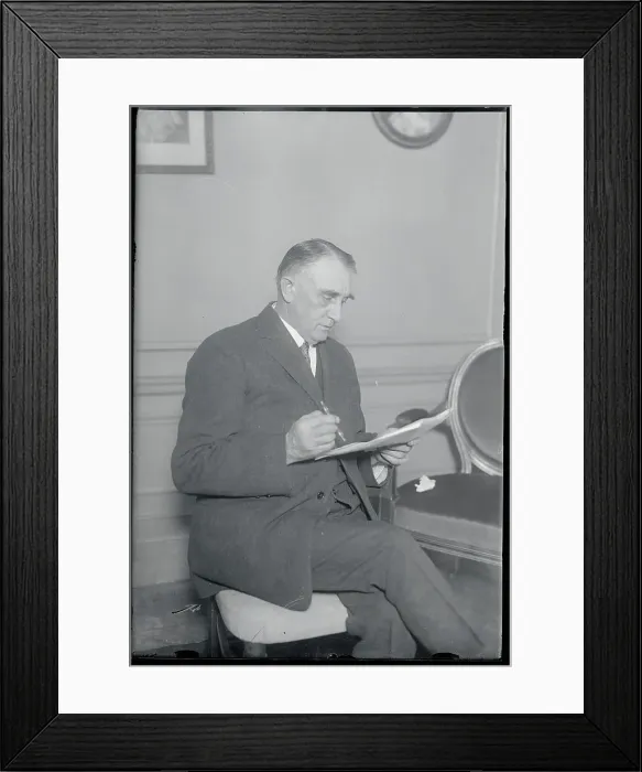 Framed Print : Charles Mayo Reading a Document Framed Print : Charles Mayo Reading a Document