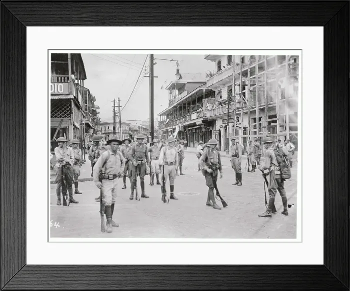 Framed Print : American Doughboys Patrol in Riotous Streets of Panama Framed Print : American Doughboys Patrol in Riotous Streets of Panama