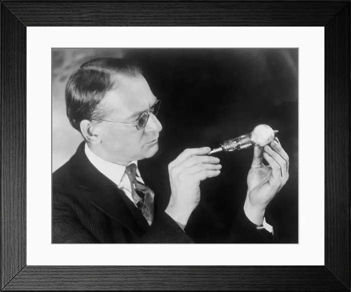 Framed Print : Researcher V.K. Zworykin Holding Bulb Framed Print : Researcher V.K. Zworykin Holding Bulb