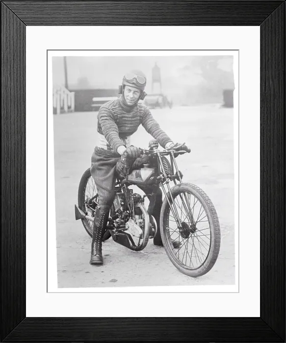 Framed Print : P.G. Dallison Sitting on a Motorcycle Framed Print : P.G. Dallison Sitting on a Motorcycle
