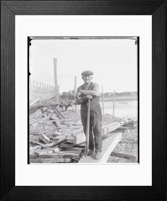 Framed Print : Portrait of a Shipyard Workman Framed Print : Portrait of a Shipyard Workman