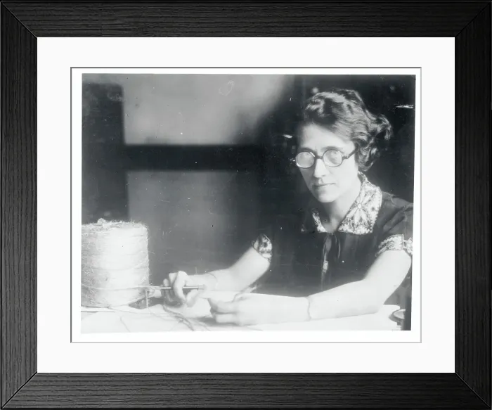 Framed Print : Miss Ella Paterson Working on Twine Framed Print : Miss Ella Paterson Working on Twine