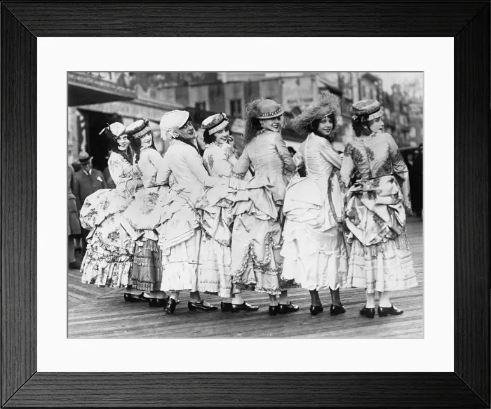 Framed Print : Women Wearing Bustle Gowns Framed Print : Women Wearing Bustle Gowns