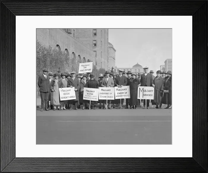 Framed Print : Irish Protesters Carrying Signs in Street Framed Print : Irish Protesters Carrying Signs in Street