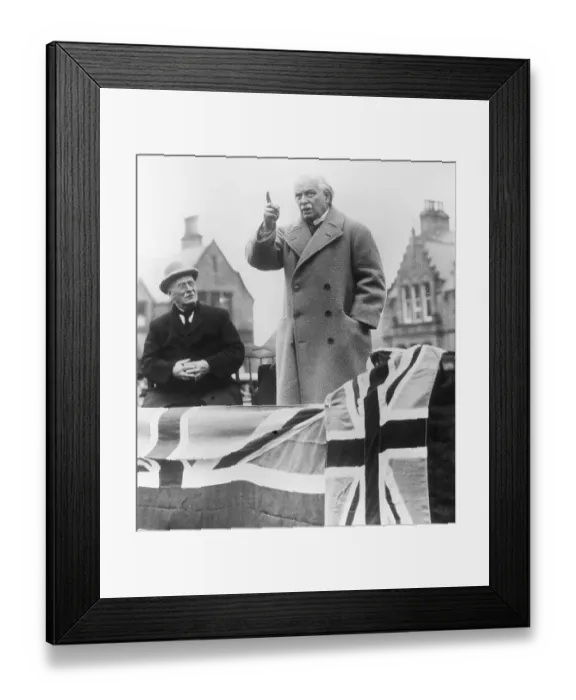 Framed Print : David Lloyd George Gesturing to Outdoor Audience Framed Print : David Lloyd George Gesturing to Outdoor Audience
