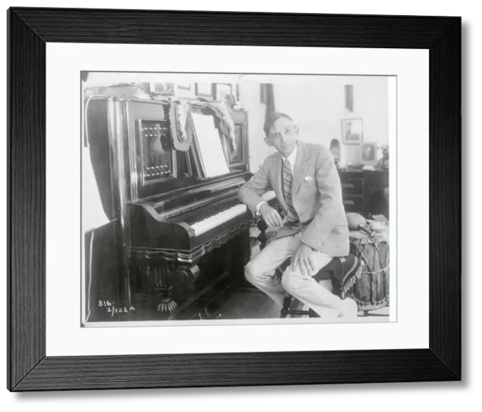 Framed Print : Charles Wakefield Cadman at His Home Piano Framed Print : Charles Wakefield Cadman at His Home Piano