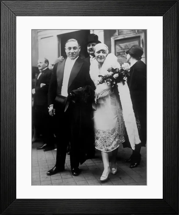 Framed Print : Strong Man Posing with His New Bride Framed Print : Strong Man Posing with His New Bride