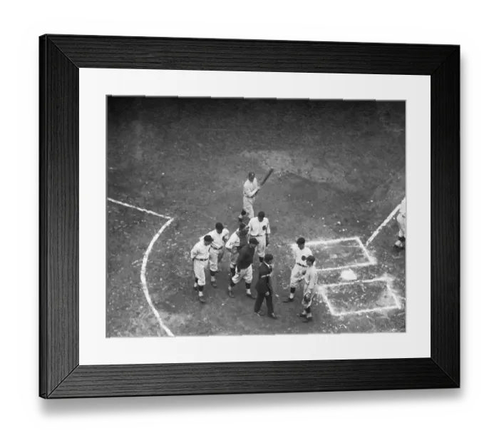 Framed Print : Pirates Arguing with Umpire on First Inning Play Framed Print : Pirates Arguing with Umpire on First Inning Play