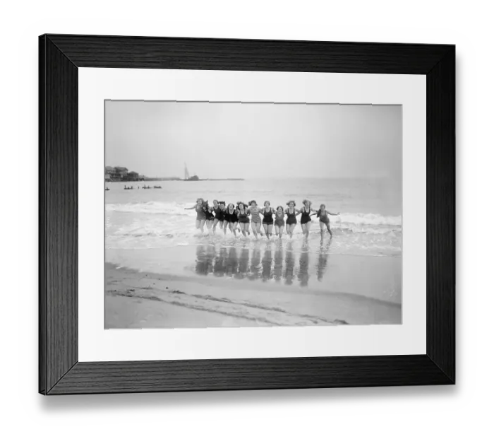 Framed Print : Women Running on Beach Framed Print : Women Running on Beach