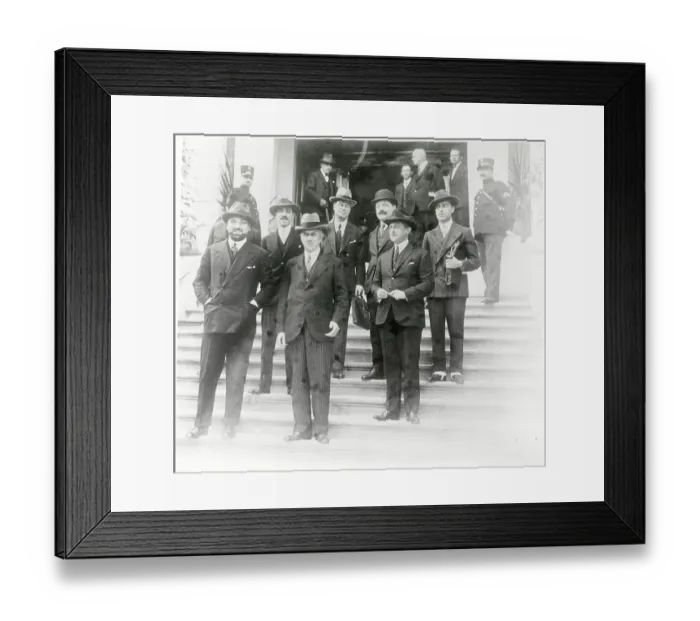 Framed Print : Italian Delegates Posing on Steps Framed Print : Italian Delegates Posing on Steps