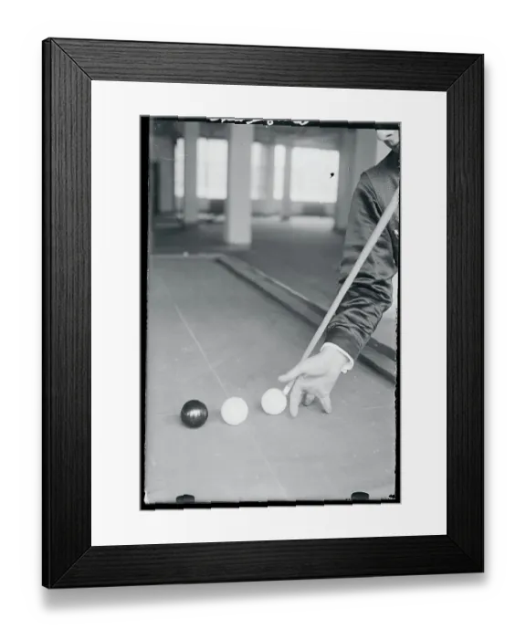 Framed Print : View of Arm and Hand Position at Pool Table Framed Print : View of Arm and Hand Position at Pool Table