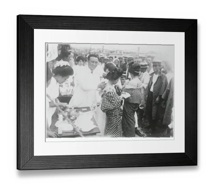 Framed Print : Health Officials Giving Injections to Citizens Framed Print : Health Officials Giving Injections to Citizens