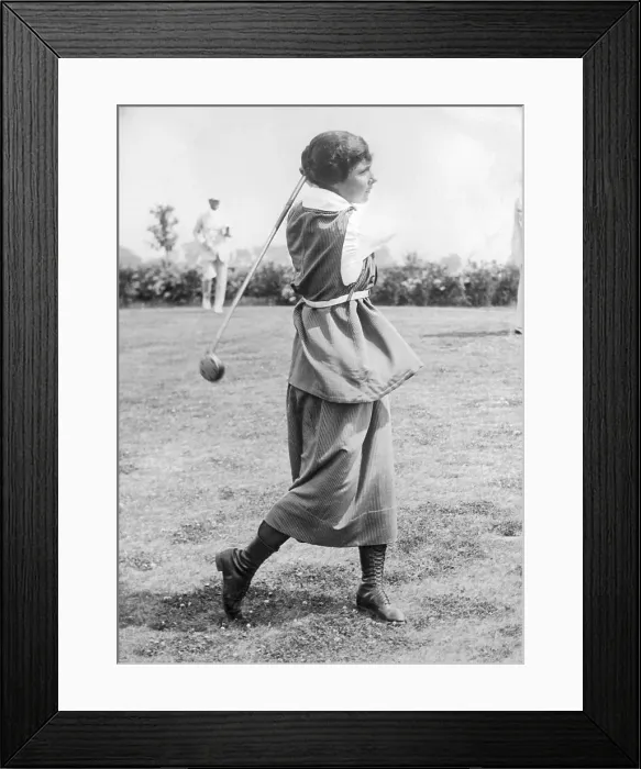 Framed Print : Woman at End Of Golf Swing Framed Print : Woman at End Of Golf Swing