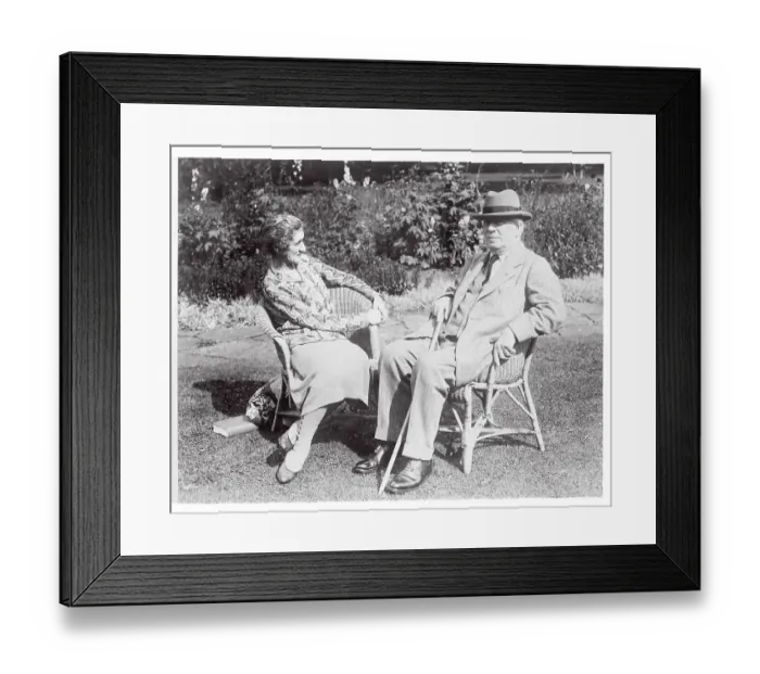 Framed Print : Lord and Lady Oxford Sitting Outside Framed Print : Lord and Lady Oxford Sitting Outside