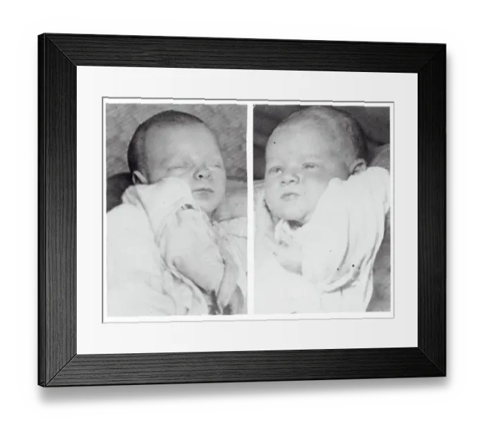 Framed Print : Portrait of Newborn Twins Framed Print : Portrait of Newborn Twins