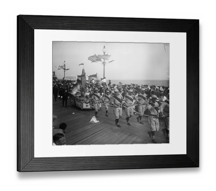 Framed Print : Children Pull Float with Miss Pittsburgh Framed Print : Children Pull Float with Miss Pittsburgh