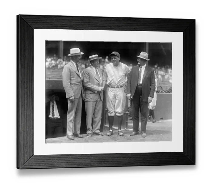 Framed Print : Babe Ruth and Miller Huggins Shaking Hands Framed Print : Babe Ruth and Miller Huggins Shaking Hands