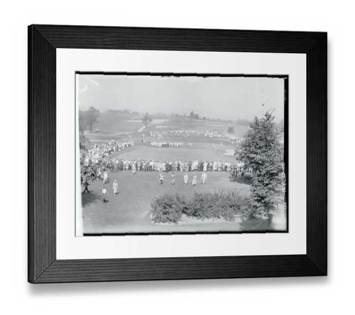 Framed Print : Crowd Gathering at the Eighteenth Hole