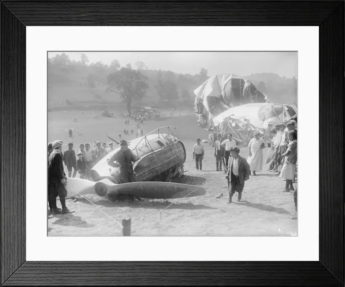 Framed Print : People Taking Souvenirs from Wreck of USS Shenandoah