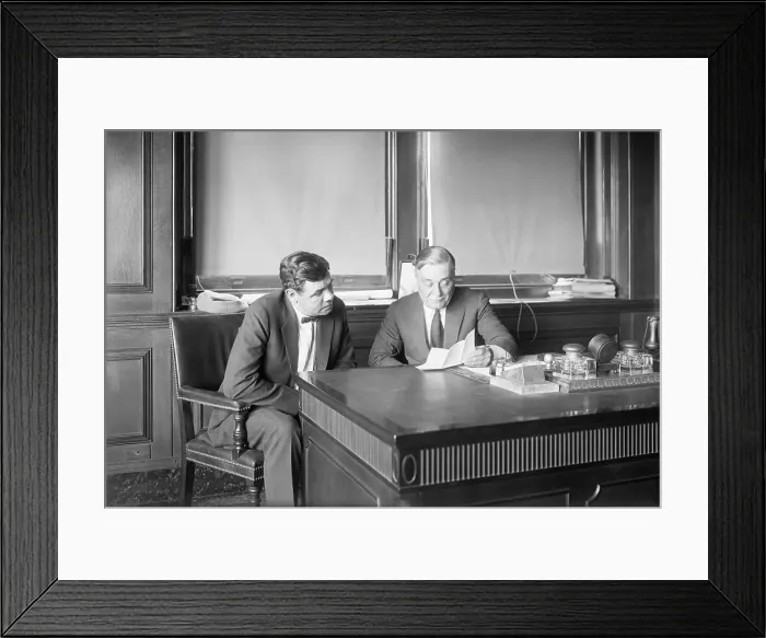Framed Print : Babe Ruth Conferring with Jacob Ruppert Framed Print : Babe Ruth Conferring with Jacob Ruppert