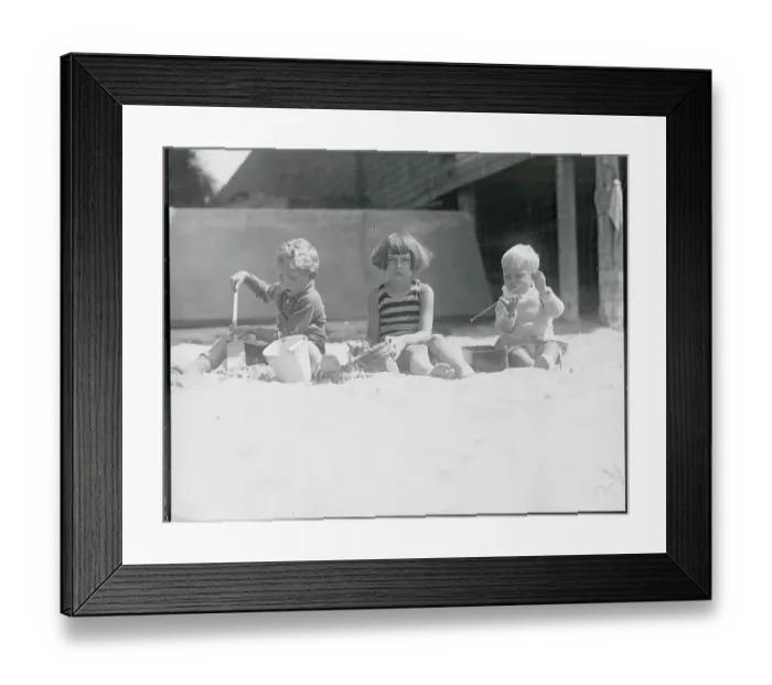 Framed Print : Children Playing in the Sand Framed Print : Children Playing in the Sand