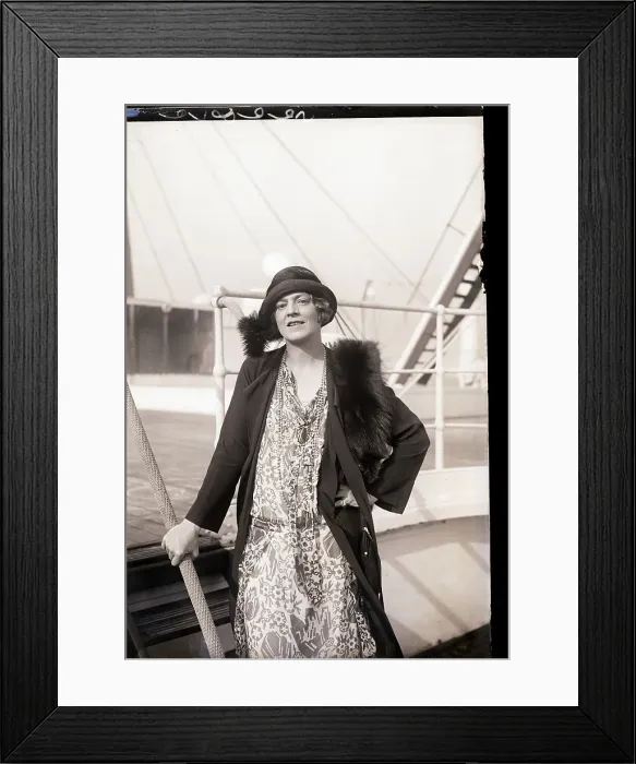 Framed Print : Ethel Barrymore on Deck with Hand on Hip Framed Print : Ethel Barrymore on Deck with Hand on Hip