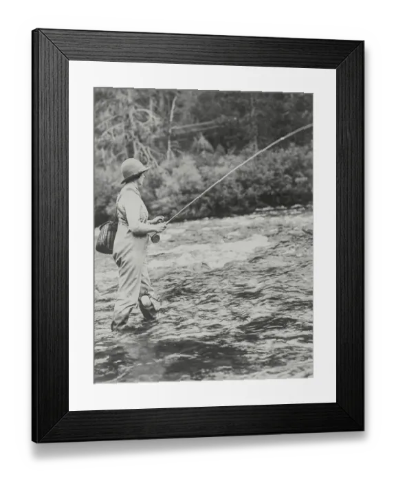 Framed Print : Well Known Fisher Elsie Brougher in Action Framed Print : Well Known Fisher Elsie Brougher in Action