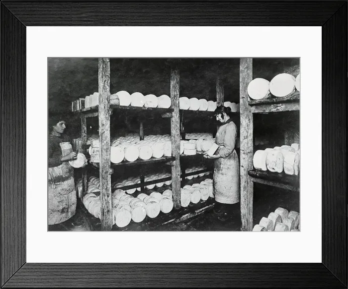 Framed Print : Woman Scraping Mold Off Cheese Framed Print : Woman Scraping Mold Off Cheese