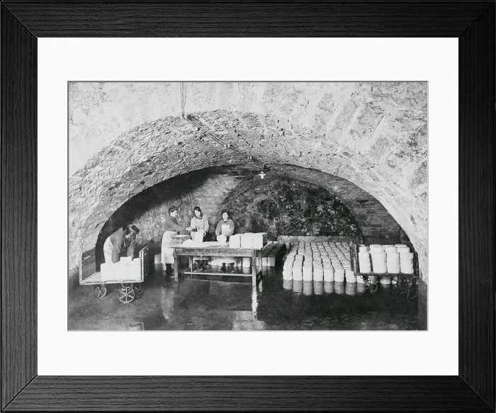 Framed Print : Workers Pricking Cheese Framed Print : Workers Pricking Cheese