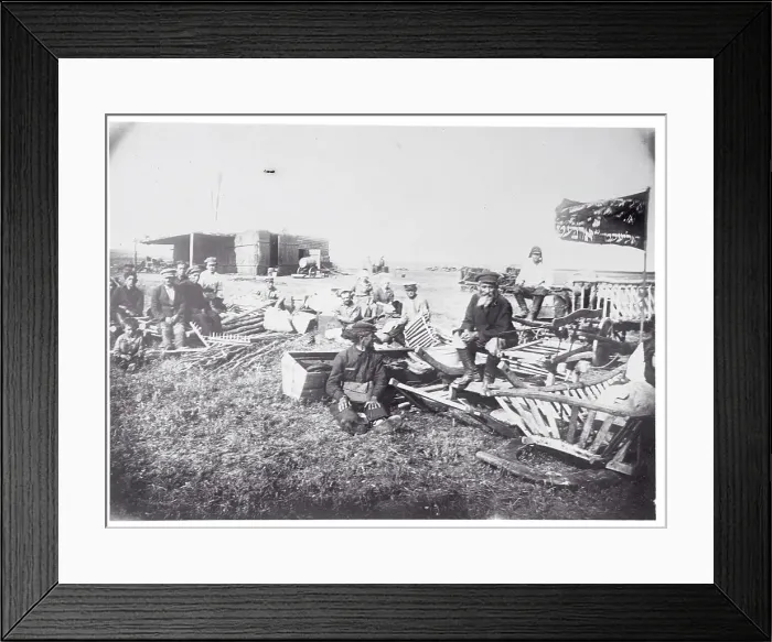 Framed Print : Farmers Sitting on Land Framed Print : Farmers Sitting on Land