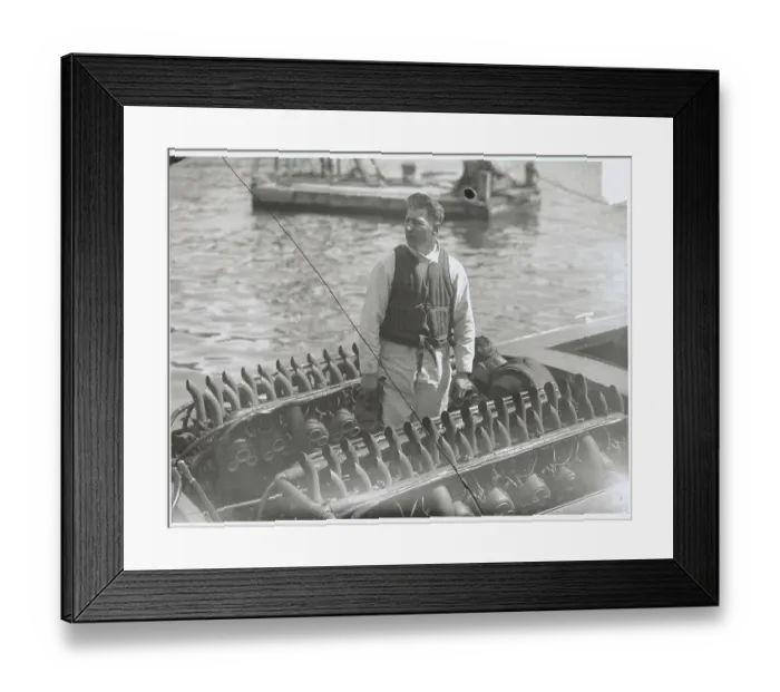 Framed Print : Alex Johnson in His High Powered Invention Framed Print : Alex Johnson in His High Powered Invention