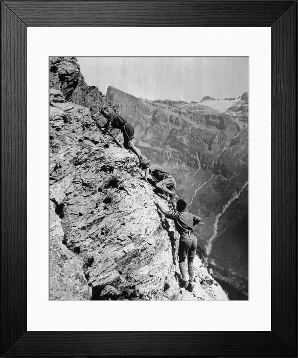 Framed Print : Scouts Descending Down Mountain Framed Print : Scouts Descending Down Mountain