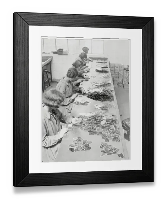 Framed Print : Women Splitting Mica Framed Print : Women Splitting Mica