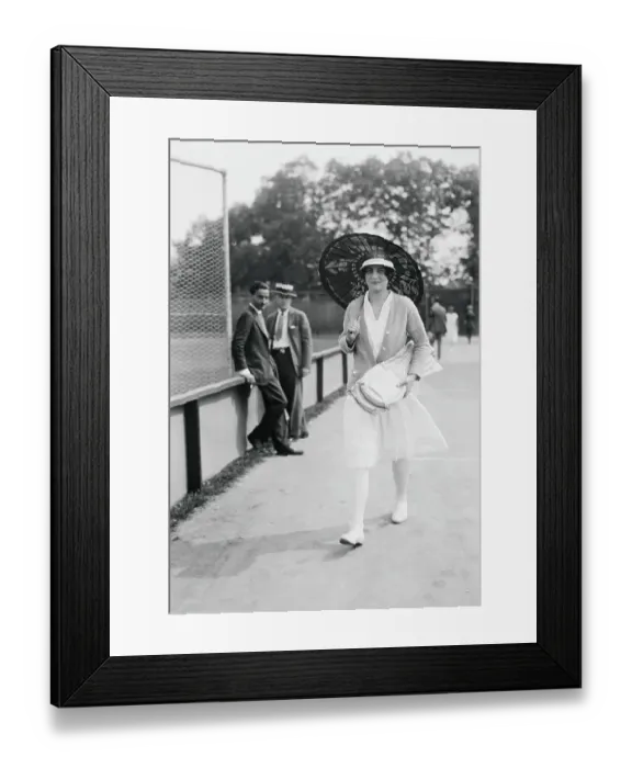 Framed Print : Tennis Player Helen Wills Strolling with Umbrella Framed Print : Tennis Player Helen Wills Strolling with Umbrella