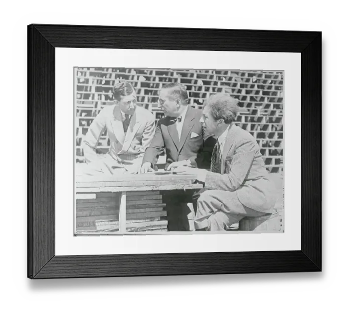 Framed Print : Louis B Mayer, Sid Grauman And Will Hays Signing Deal Framed Print : Louis B Mayer, Sid Grauman And Will Hays Signing Deal