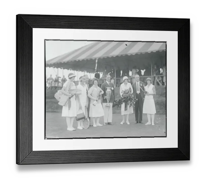 Framed Print : Tennis Champions Posing at Wightman Cup Event Framed Print : Tennis Champions Posing at Wightman Cup Event