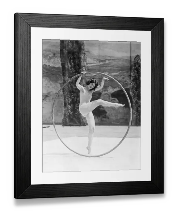 Framed Print : Woman Doing Dance with Hoop
