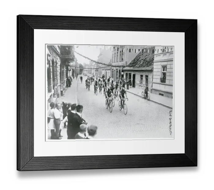 Framed Print : Bicyclists During Race