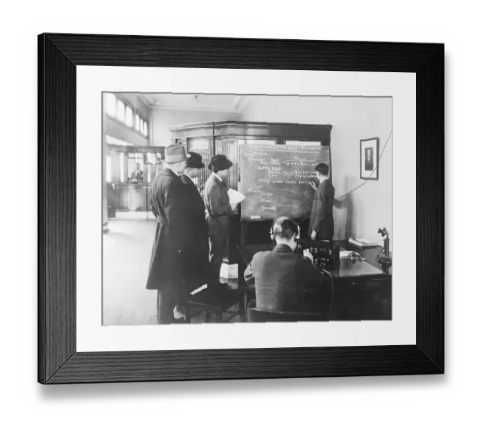 Framed Print : Bank Making Use of Radio