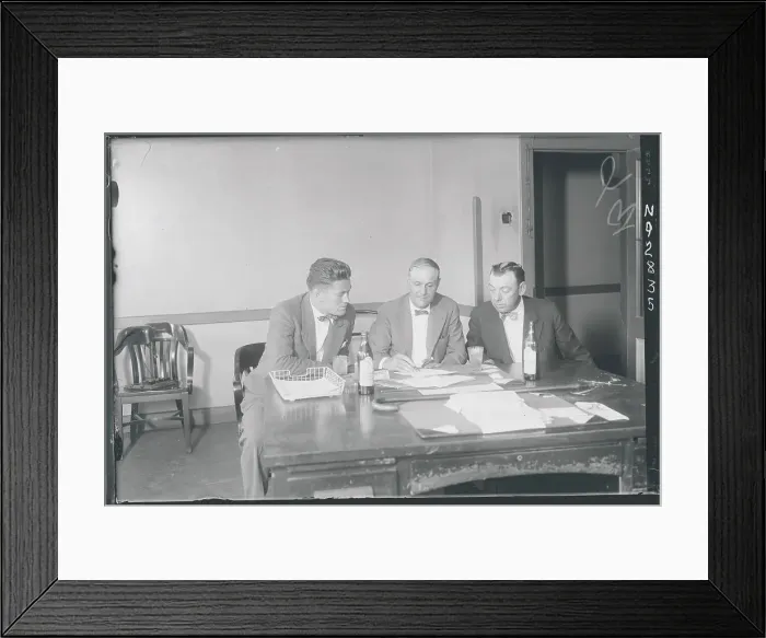 Framed Print : Gene Tunney with Tex Rickard and Billy Gibson Framed Print : Gene Tunney with Tex Rickard and Billy Gibson