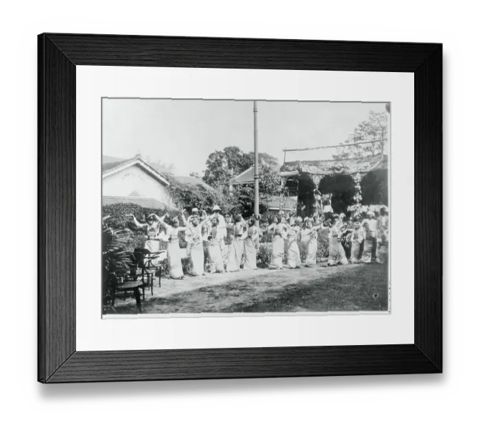 Framed Print : Burmese Women Performing Native Dance