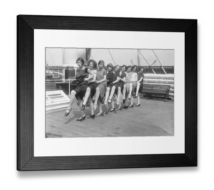 Framed Print : Tiller Girls Posing Aboard Ship Framed Print : Tiller Girls Posing Aboard Ship