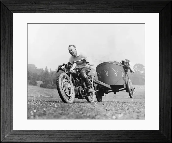 Framed Print : Motorcycle Chariot Racing Framed Print : Motorcycle Chariot Racing