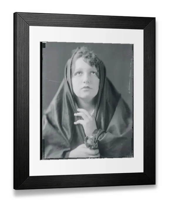 Framed Print : Woman Posing in Headdress Framed Print : Woman Posing in Headdress