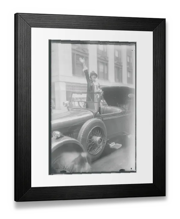 Framed Print : Mabel Normand Waving from Car Framed Print : Mabel Normand Waving from Car
