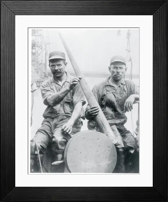 Framed Print : Men Holding Swordfish Bill Framed Print : Men Holding Swordfish Bill