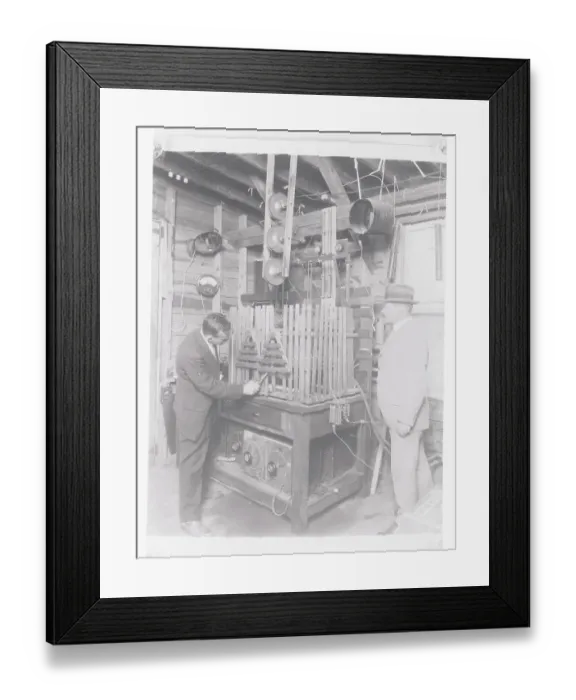 Framed Print : Radio Experiment with Short Wave Transmitter Framed Print : Radio Experiment with Short Wave Transmitter